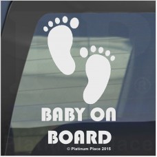 1 x Baby on Board-Cut Vinyl FEET Design-Internal Window Version-Funny Joke Novelty Car Sticker Decal-Great Christmas Present Gift Gifts-Universal Fit